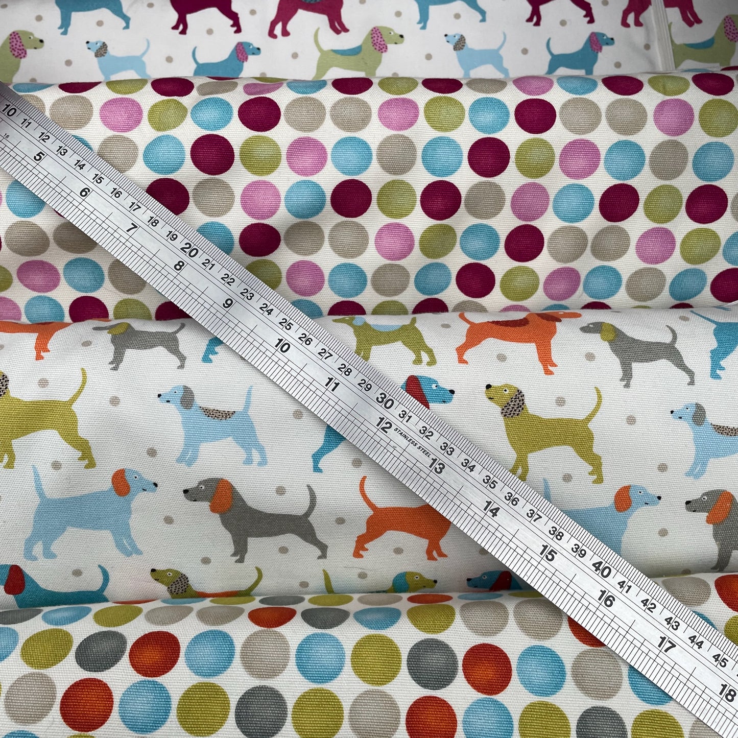 Dog Spot Coordinating Fabric 4 Colours 100% Cotton Duck Fabric