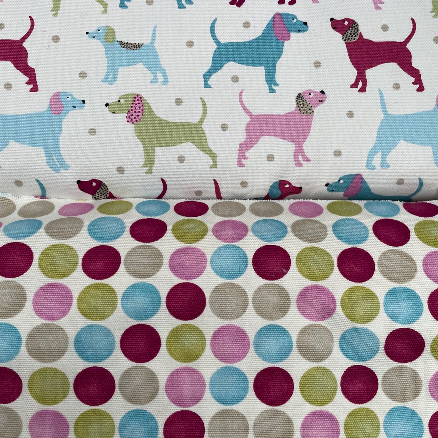 Dog Spot Coordinating Fabric 4 Colours 100% Cotton Duck Fabric