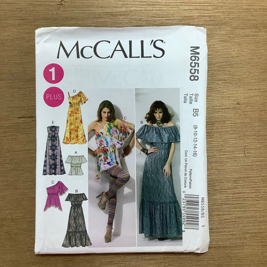 McCall's Dressmaking Sewing Pattern Women's Pullover Tops and Dresses with Variations 6558
