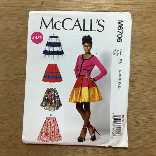 McCall's Dressmaking Sewing Pattern Women's Skirts and Petticoats 6706