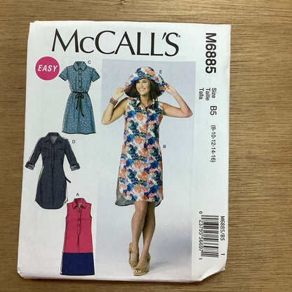McCall's Dressmaking Sewing Pattern Ladies Woman Dresses and Hat 6885