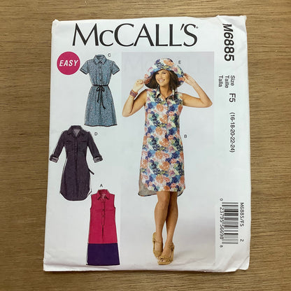 McCall's Dressmaking Sewing Pattern Ladies Woman Dresses and Hat 6885