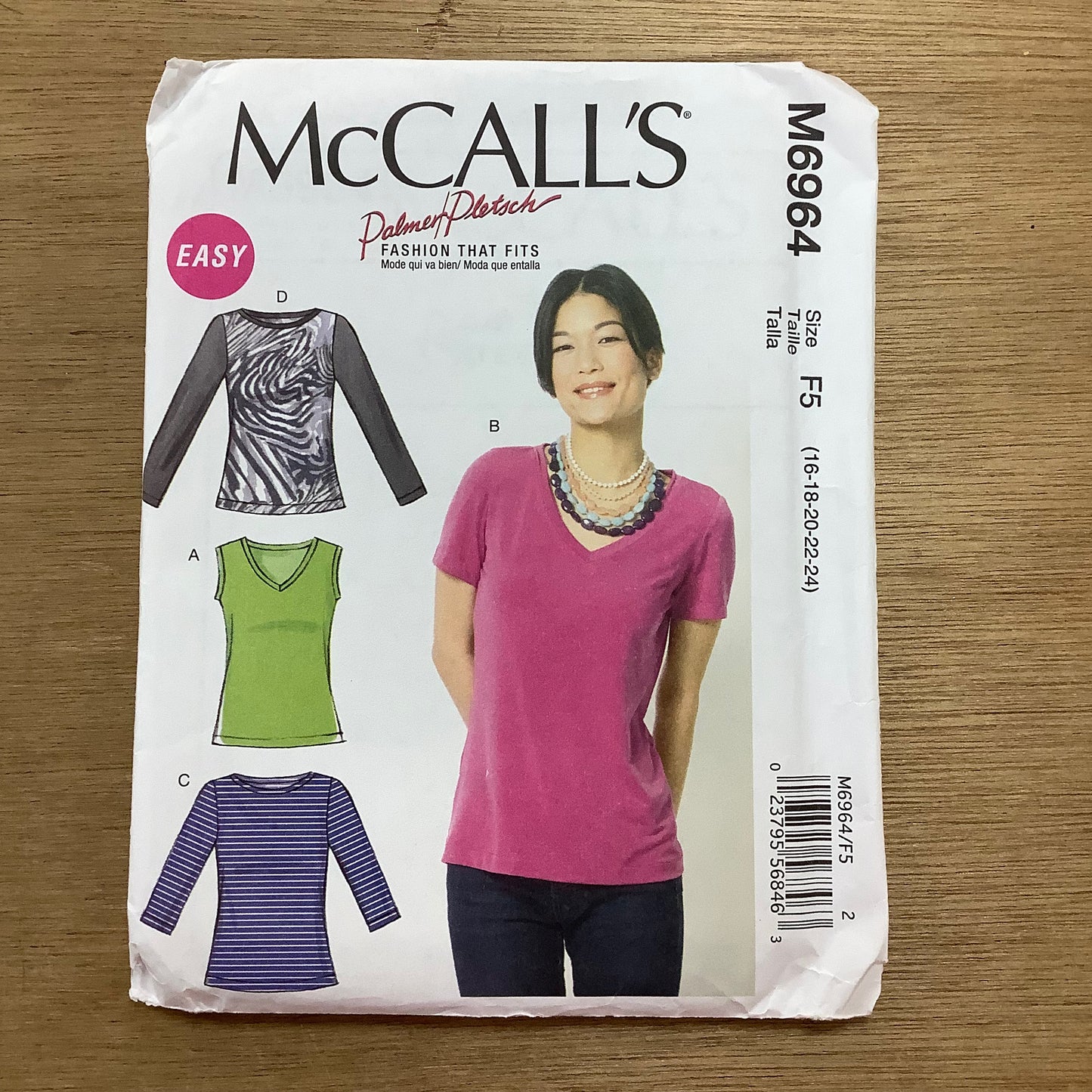 McCall's Dressmaking Sewing Pattern Pullover Ladies Women's Tops  Easy 6964