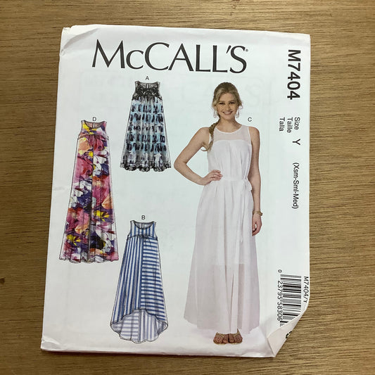 McCall's Dressmaking Sewing Pattern Ladies Woman  Dress Dresses Maxi dress 7404