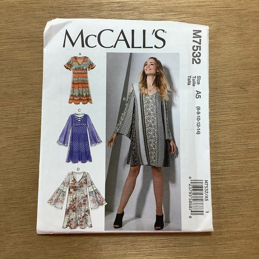 McCall's Dressmaking Sewing Pattern Ladies Woman  Dress Dresses Tunic 7532