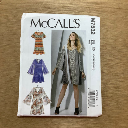 McCall's Dressmaking Sewing Pattern Ladies Woman  Dress Dresses Tunic 7532