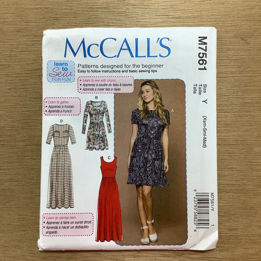 McCall's Dressmaking Sewing Pattern Ladies Woman  Dress Dresses Learn To Sew 7561