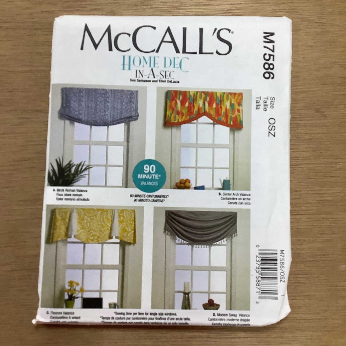 McCall's Home Furnishing Sewing Pattern Blinds Window Dressing 7586