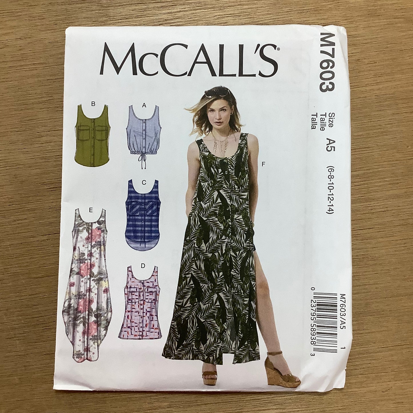 McCall's Dressmaking Sewing Pattern Women's Tops, Vests and Dresses Maxi Dress 7603