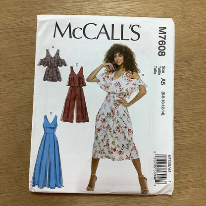 McCall's Dressmaking Sewing Pattern Women's Top Jumpsuit Playsuit 7608