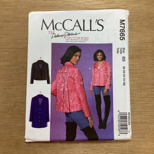 McCall's Dressmaking Sewing Pattern Woman's Ladies Coat Jacket  Blazer 7665