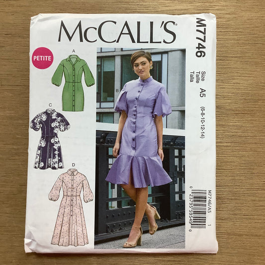 McCall's Dressmaking Sewing Pattern Ladies Woman Shirt Frill Dress Dresses Petite 7746
