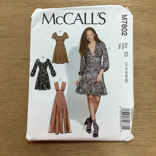 McCall's Dressmaking Sewing Pattern Ladies Woman  Dress Maxi Dress 7802