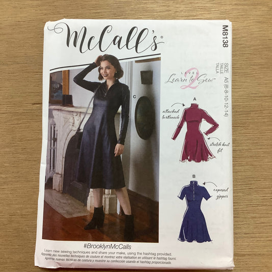 McCall's Dressmaking Sewing Pattern Ladies Women's Dress 8138