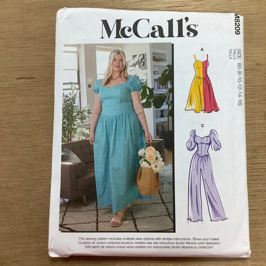 McCall's Dressmaking Sewing Pattern Ladies Women's Dress Jumpsuit 8209