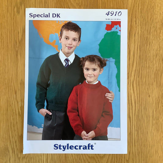 Stylecraft Special Double Knitting DK Pattern Sweaters Jumpers Childrens 4910