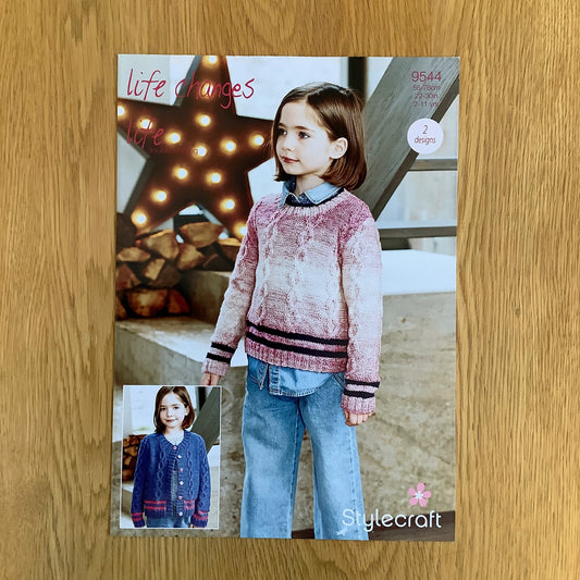 Stylecraft Life Changes & Life Double Knitting DK Pattern 2 - 11 Years 9544