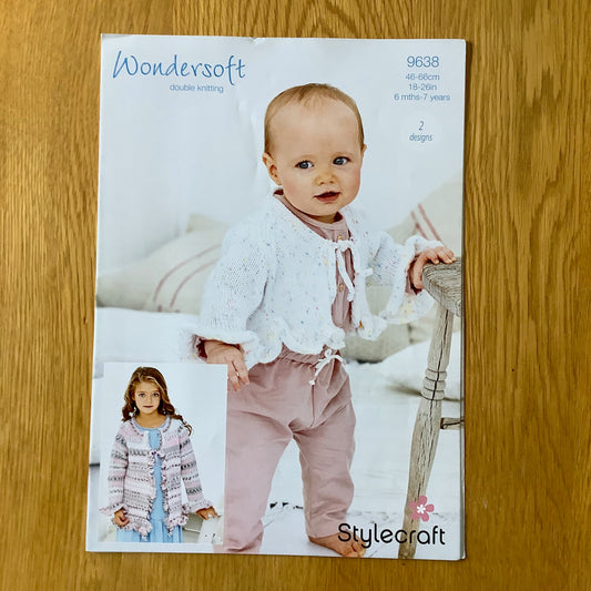 Stylecraft Wondersoft Double Knitting DK Pattern Cardigan Childrens 9638