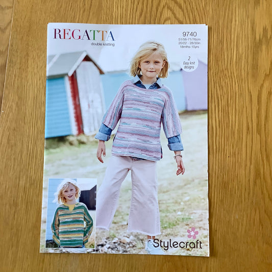 Stylecraft Regatta Double Knitting DK Pattern Jumper Sweater Childrens 9740