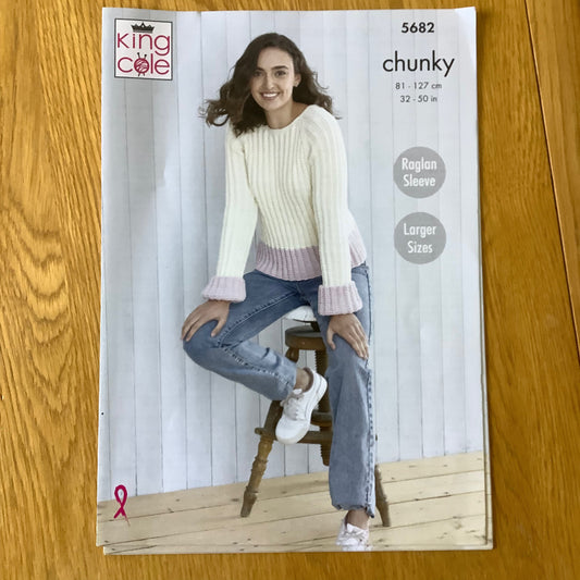 King Cole Ladies Subtle Drifter Chunky Knitting Pattern 32" - 50" 5682