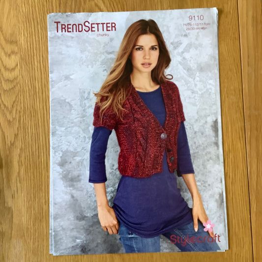 Stylecraft Trendsetter Ladies Chunky Bolero Knitting Pattern 9110
