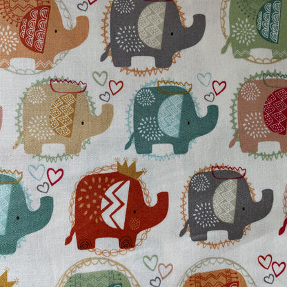 Makower Ellie Elephant 10 Designs Patchwork Craft Quilting 100% Premium Cotton Fabric