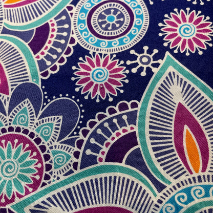 Makower Henna Beth Studley Set 1 | Floral Geometric 12 Designs | Patchwork Quilting | 100% Cotton