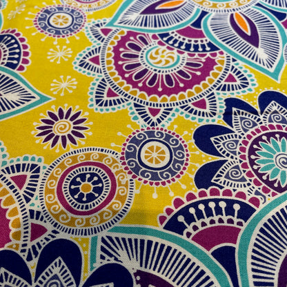 Makower Henna Beth Studley Set 1 | Floral Geometric 12 Designs | Patchwork Quilting | 100% Cotton