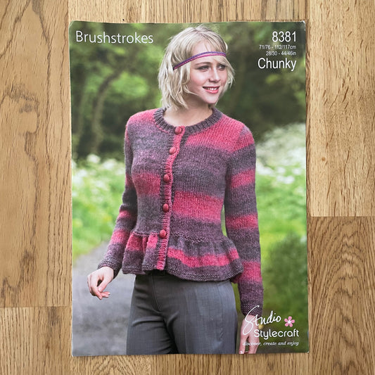 Stylecraft Brushstrokes Chunky Knitting Pattern 28" - 46" 8381