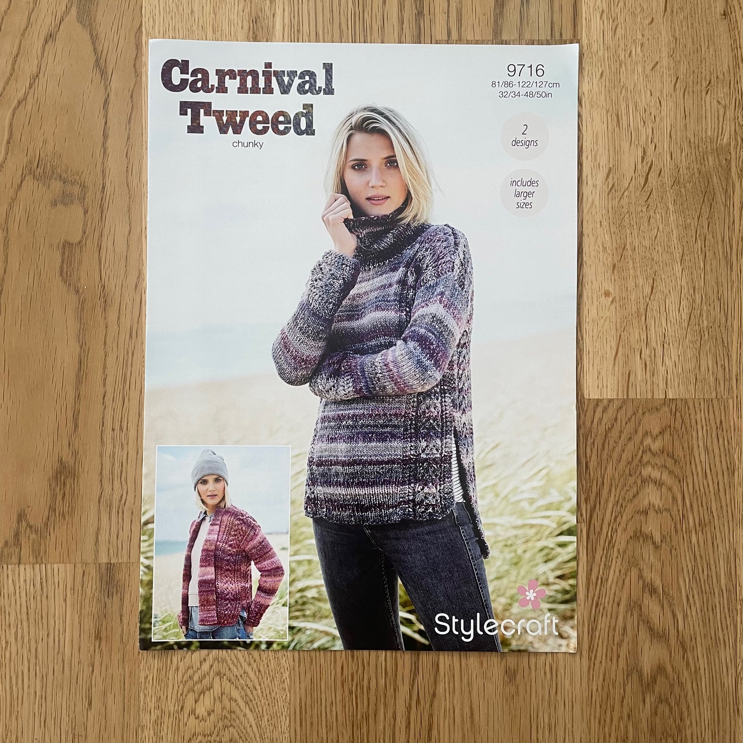 Stylecraft Carnival Tweed Chunky Ladies Sweater & Jacket Knitting Pattern 9716