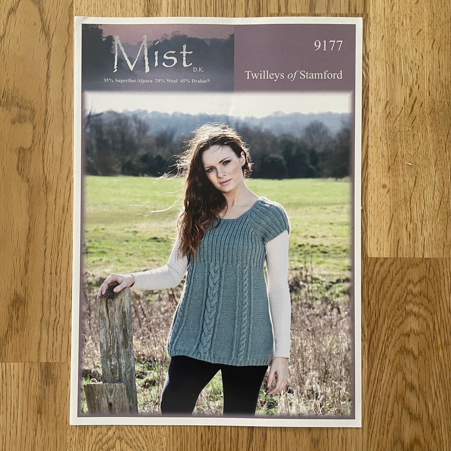 Twilleys of Stamford Mist Ladies Knitted Rib and Cable Tunic Double Knit DK Knitting Pattern  9177