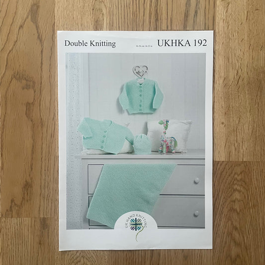 UK Hand Knitting Double Knit DK Baby Babies Cardigan Blanket Knitting Pattern  UKHKA 192