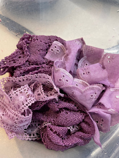 Hand-Dyed Vintage Textile Pack No.1 — Purple, Lilac, Grey & Plum