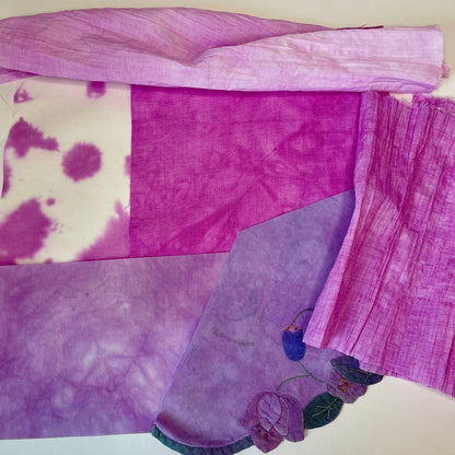 Hand-Dyed Vintage Textile Pack No.1 — Purple, Lilac, Grey & Plum