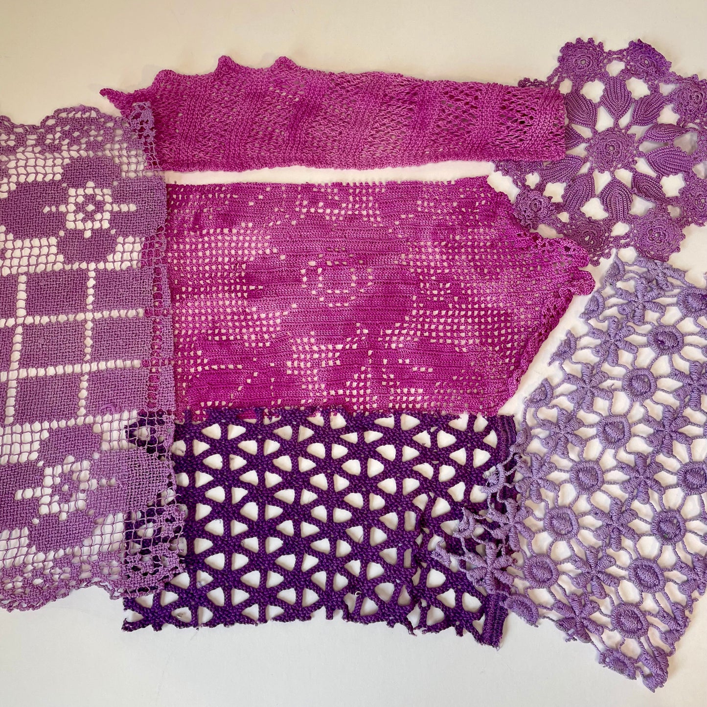 Hand-Dyed Vintage Textile Pack No.1 — Purple, Lilac, Grey & Plum