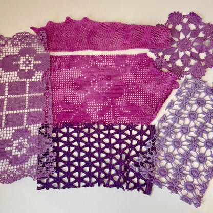 Hand-Dyed Vintage Textile Pack No.1 — Purple, Lilac, Grey & Plum