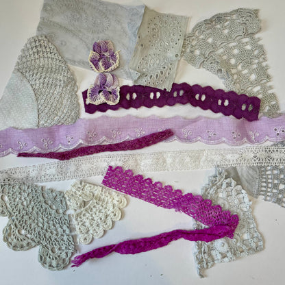 Hand-Dyed Vintage Textile Pack No.1 — Purple, Lilac, Grey & Plum