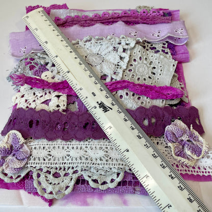 Hand-Dyed Vintage Textile Pack No.1 — Purple, Lilac, Grey & Plum