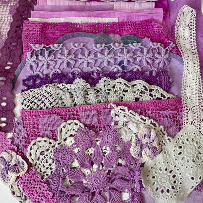 Hand-Dyed Vintage Textile Pack No.1 — Purple, Lilac, Grey & Plum