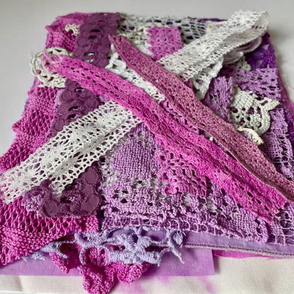 Hand-Dyed Vintage Textile Pack No.1 — Purple, Lilac, Grey & Plum