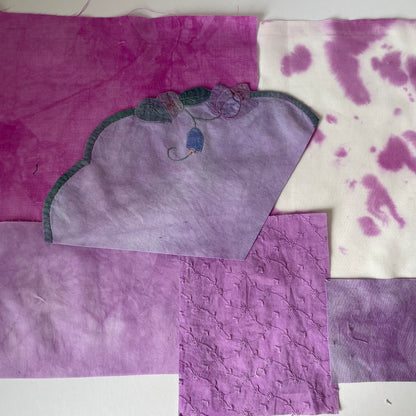 Hand-Dyed Vintage Textile Pack No.2 — Purple, Lilac, Grey & Plum