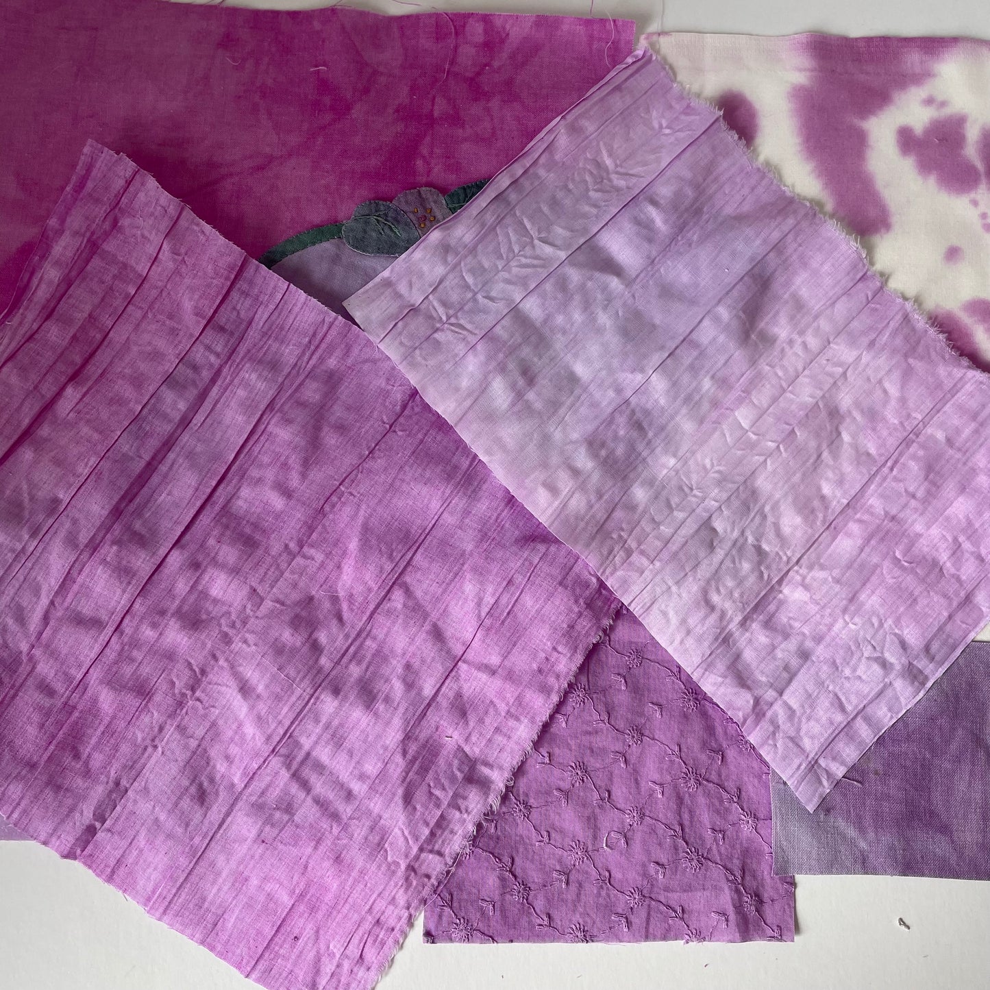 Hand-Dyed Vintage Textile Pack No.2 — Purple, Lilac, Grey & Plum