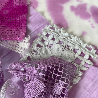 Hand-Dyed Vintage Textile Pack No.2 — Purple, Lilac, Grey & Plum