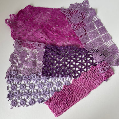 Hand-Dyed Vintage Textile Pack No.2 — Purple, Lilac, Grey & Plum
