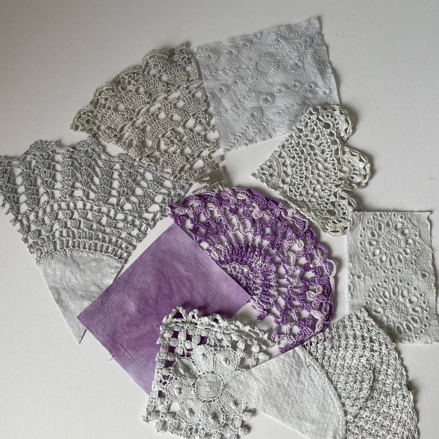Hand-Dyed Vintage Textile Pack No.2 — Purple, Lilac, Grey & Plum
