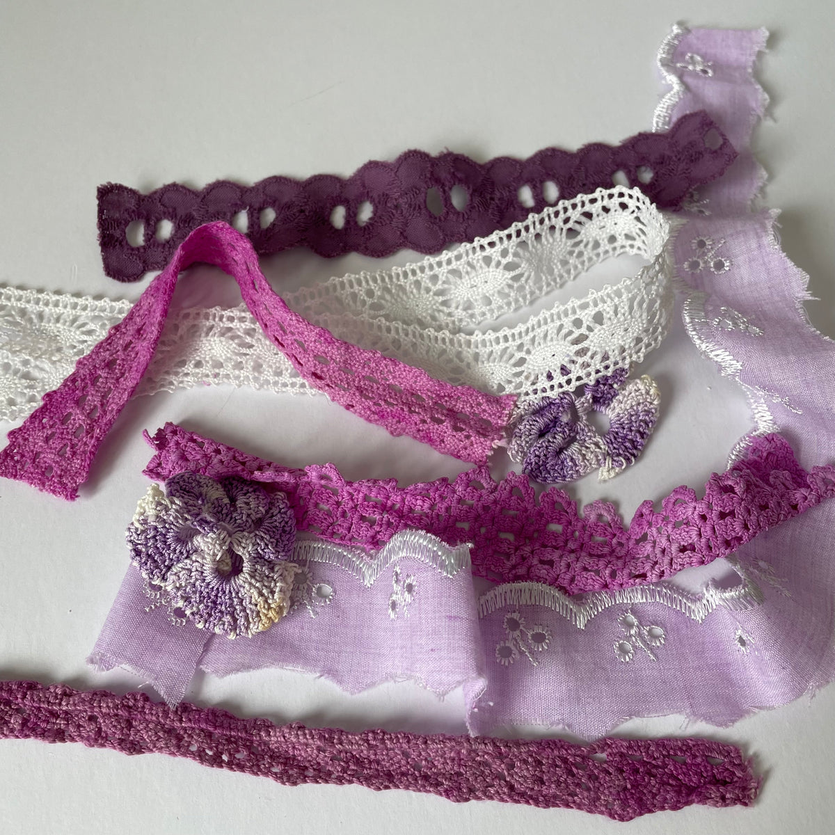 Hand-Dyed Vintage Textile Pack No.2 — Purple, Lilac, Grey & Plum