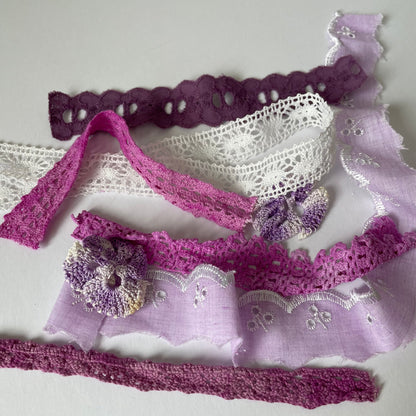 Hand-Dyed Vintage Textile Pack No.2 — Purple, Lilac, Grey & Plum