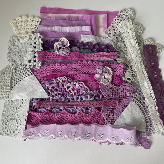 Hand-Dyed Vintage Textile Pack No.2 — Purple, Lilac, Grey & Plum