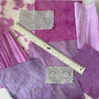 Hand-Dyed Vintage Textile Pack No.3 — Purple, Lilac, Grey & Plum