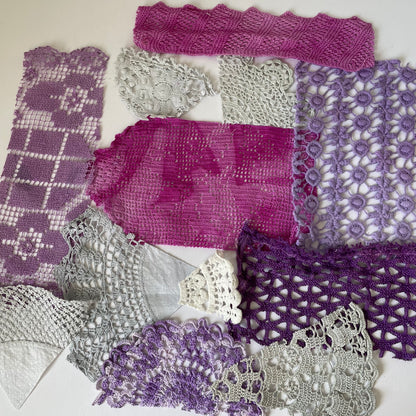 Hand-Dyed Vintage Textile Pack No.3 — Purple, Lilac, Grey & Plum